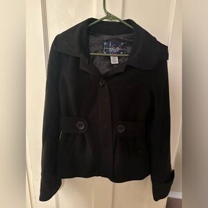 Jack by BB Dakota hooded black short pea coat. Size medium juniors